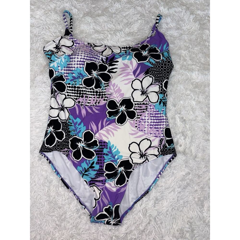 Caribbean Sand Women’s Sz. 12 One Pc. Tropical Design One Pc. Swimsuit